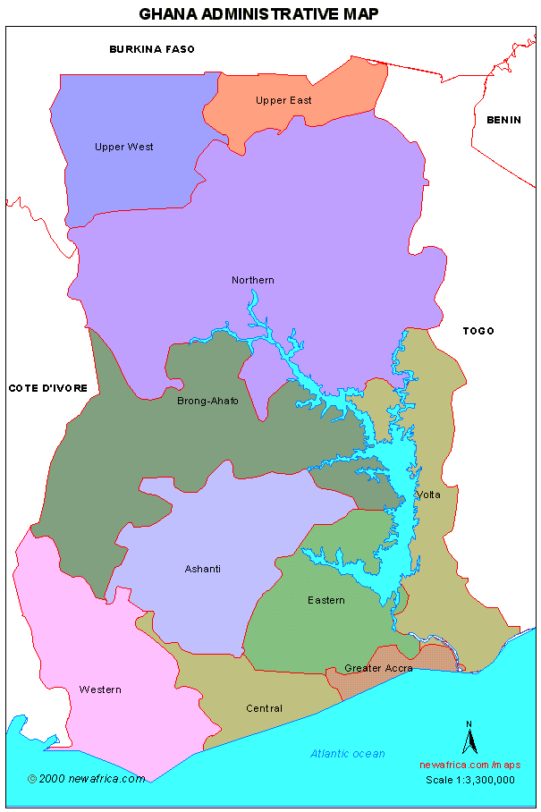 ghana regions map